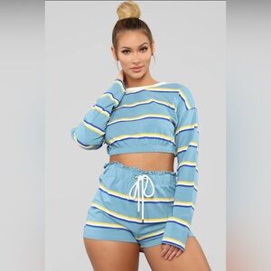 Fashion Nova Women's Sporty Sassy Two-Piece Short Set - Activewear Lounge - Sz L